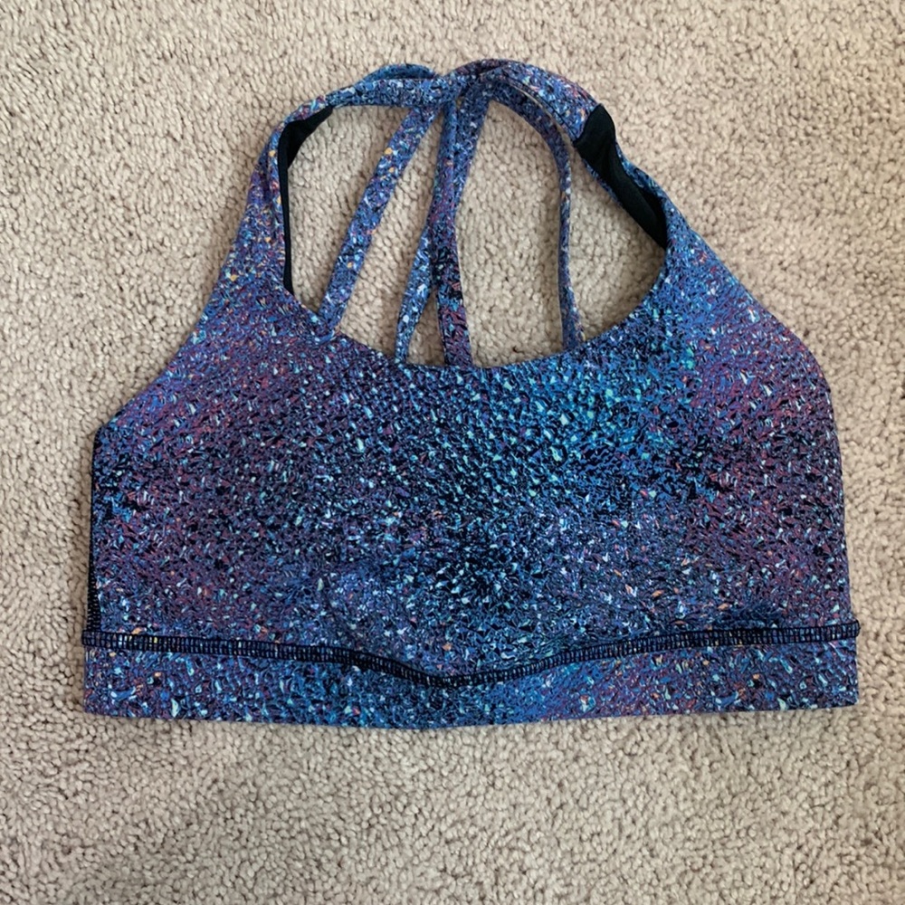 lululemon Energy Bra Strive Multi Mermaid Size 4